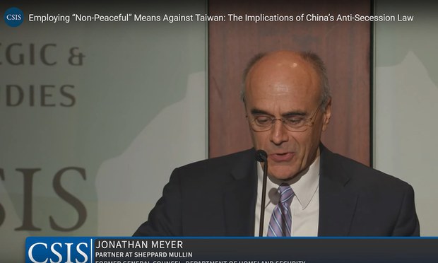 美国土安全部原法律顾问:中国反台独法律违背基本人权 美国土安全部原法律顾问:中国反台独法律违背基本人权