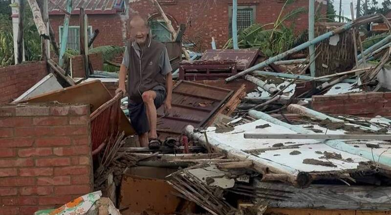 新营砖造平房强风中倒塌  8旬独老脱困幸无大碍