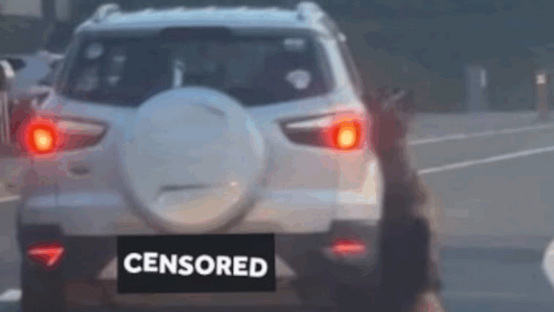 1段影片显示,1只德国牧羊犬绑在车上开车拖行,最后导致犬只死亡。(撷取自脸书) 1段影片显示,1只德国牧羊犬绑在车上开车拖行,最后导致犬只死亡。(撷取自脸书)