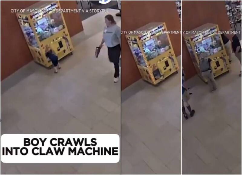 国俄亥俄州一名小男童日前在社区中心玩耍时,竟然自己爬进了娃娃机里受困,所幸消防人员和警方到场后顺利将他救出,男童无大碍,还开心地把抓到的娃娃送给妈妈。(图撷自「@AppleSeedTX」Threads、本报合成) 国俄亥俄州一名小男童日前在社区中心玩耍时,竟然自己爬进了娃娃机里受困,所幸消防人员和警方到场后顺利将他救出,男童无大碍,还开心地把抓到的娃娃送给妈妈。(图撷自「@AppleSeedTX」Threads、本报合成)
