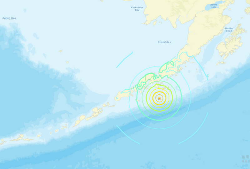 据美国地质调查所(USGS)指出,美国阿拉斯加州近海今晨发生规模7.3地震。后续当局也发布发布海啸警报。(图撷自USGS) 据美国地质调查所(USGS)指出,美国阿拉斯加州近海今晨发生规模7.3地震。后续当局也发布发布海啸警报。(图撷自USGS)