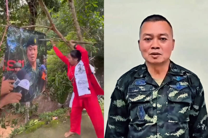 泰国第二军区司令布恩辛(Boonsin Phatkalang)遭柬埔寨巫师诅咒后,透过社群报平安。(本报合成,撷取自「เจิดจ้าฟาร์ม จ.น่าน」、「กองทัพภาคที่ 2」) 泰国第二军区司令布恩辛(Boonsin Phatkalang)遭柬埔寨巫师诅咒后,透过社群报平安。(本报合成,撷取自「เจิดจ้าฟาร์ม จ.น่าน」、「กองทัพภาคที่ 2」)