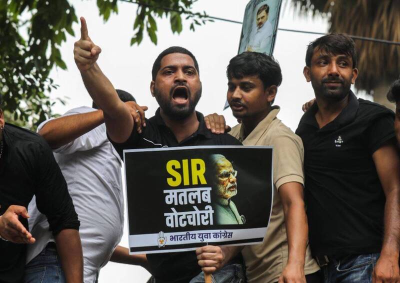 印度选举委员会修订的选民名单引起反弹。(欧新社) 印度选举委员会修订的选民名单引起反弹。(欧新社)