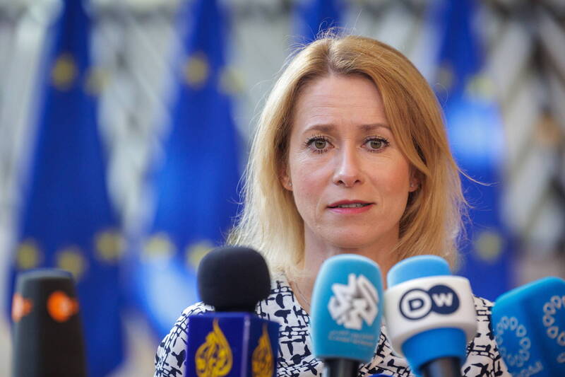 欧盟外交与安全政策高级代表卡拉斯说，美俄两国所达成的任何俄乌和平协议，都不能把乌克兰以及欧盟排除在外。（欧新社）