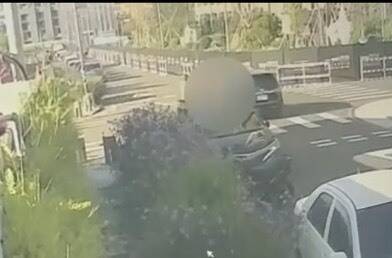 发生碰撞事故瞬间。（民众提供）