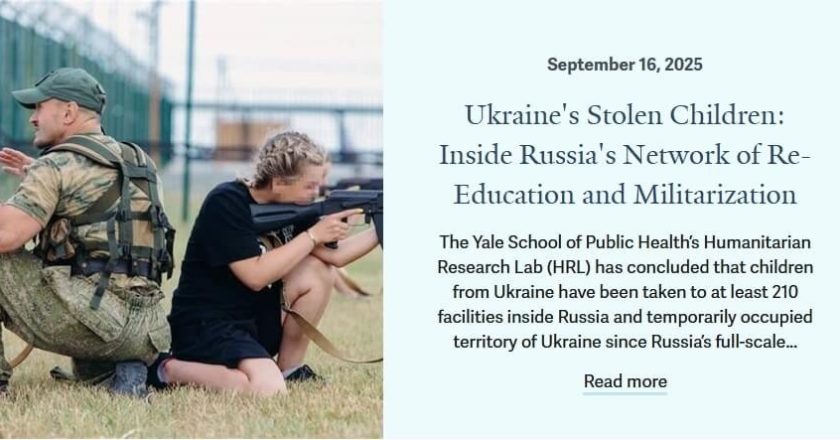 耶鲁报告:俄再教育乌童军事训练 3.5万人安置逾210个地点